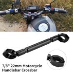 Motorcycle Handle Cross Bar Extension For LED Lights and Mobile Holder Buttons Reduce Vibration