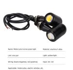 Motorcycle Mini Metal Jet Black Bullet Flasher L17 Turn Signals Indicator Yellow Amber 2pc