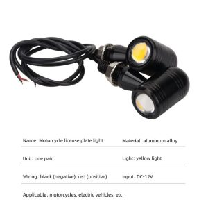 Motorcycle Mini Metal Jet Black Bullet Flasher L16 Turn Signals Indicator Yellow Amber 2pc