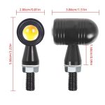 Motorcycle Mini Metal Jet Black Bullet Flasher L17 Turn Signals Indicator Yellow Amber 2pc