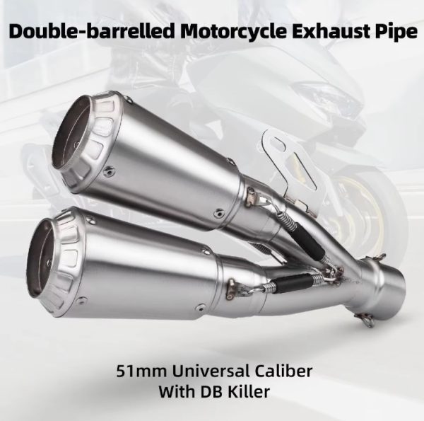 Motorcycle SC Project Dual Pipe Nose Exhaust E09 High Quality Muffler Silencer