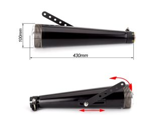 Universal Motorcycle Cafe Racer Exhaust F3 Mufflers Silencer Brat Chopper Bobber Motorbike System Black 38-45mm