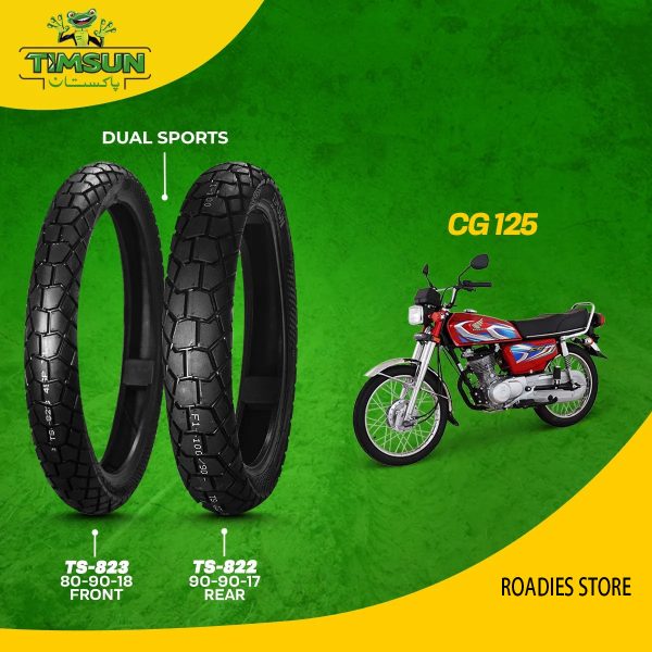 Honda CG 125cc Timsun Tubeless Dual Sports Tires Tyre