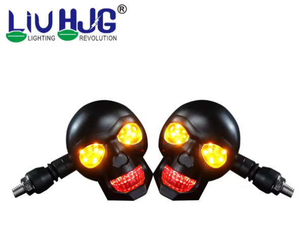 LIU HJG Motorcycle Skull Turn signal LED indicators 2pc