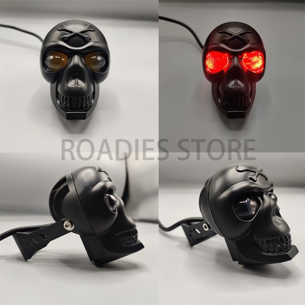 LIU HJG Skull Skeleton 3in1 White Yellow External LED Fog Devil RED DRL Light 30 watt with Voltage Controller Kit Motorcycle Car Jeep 1pc