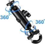 Motorcycle Handlebar Mount 360 Rotation Angle Adjustable for Action Sports cam GoPro Hero Motorbike Multi Function Super Clamp for Cycling Panoramic Video