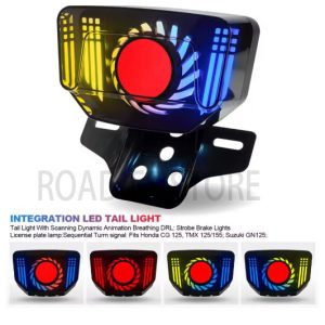 NEW Lava RGB Honda LED Smoke Back Light Tail Light with Indicators Turn Signal Fancy Sporty For Honda CD70 & CG125