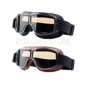 Universal Motorcycle Vintage Cafe Racer Bike Glasses Windproof Helmet Sunglasses Retro Folding Leather Retro goggles Accessories