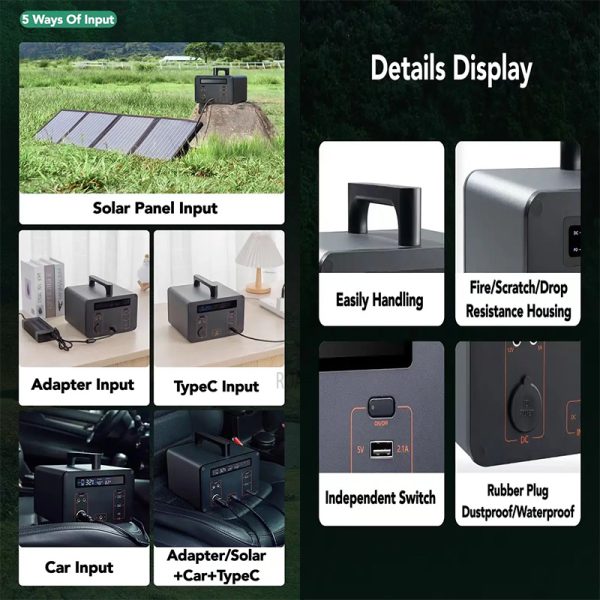 HUAWEI 500WATTS Chargeable CAMPING SOLAR ELECTRIC OUTDOOR PORTABLE POWER STATION output USB USB-C & 220V