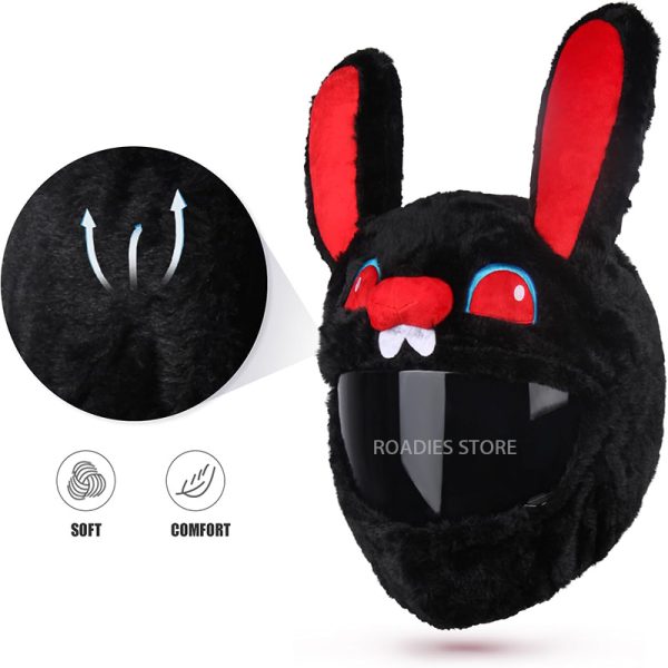 Universal Adifare Rabbit Bunny Fun Motorcycle Winter Full Helmet Cover Dust Protection