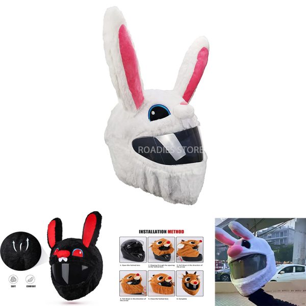 Universal Adifare Rabbit Bunny Fun Motorcycle Winter Full Helmet Cover Dust Protection