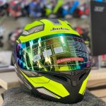 JIEKAI JK-902 fluorescent Green Neon With Red Lines Uplift Dual Visor Helmet DOT jk902 Jiakai With Built In Spoiler