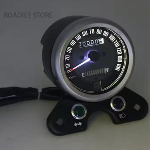 Motorcycle High Analogue Speedo Meter Digital Gear Indicator Display Fuel Gauge with USB Charger Cafe Racer Retro Modified Accessories Honda CG125