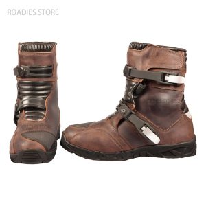 Roadies Wolf Adventure Double Buckle L2 Waterproof Motorcycle Boots Touring Shoes Leather Mid Low Ankle Motorbike