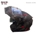 Super Air Helmet SP-912 Guardian Angel Matt Black with Red Uplift Dual Visor DOT Approved SP 912 Removeable Padding With Spoiler SP912