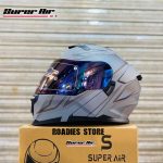 Super Air Helmet Matt Light Grey SP-912 Uplift Dual Visor DOT Approved SP 912 Removeable Padding With Spoiler SP912