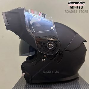 Super Air Helmet SP-912 Matt Black Uplift Dual Visor DOT Approved SP 912 Removeable Padding With Spoiler SP912