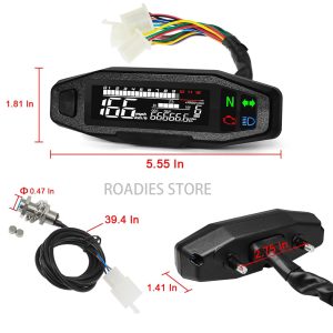 Universal Motorcycle Dolphin Digital Meter Slim with Sensor